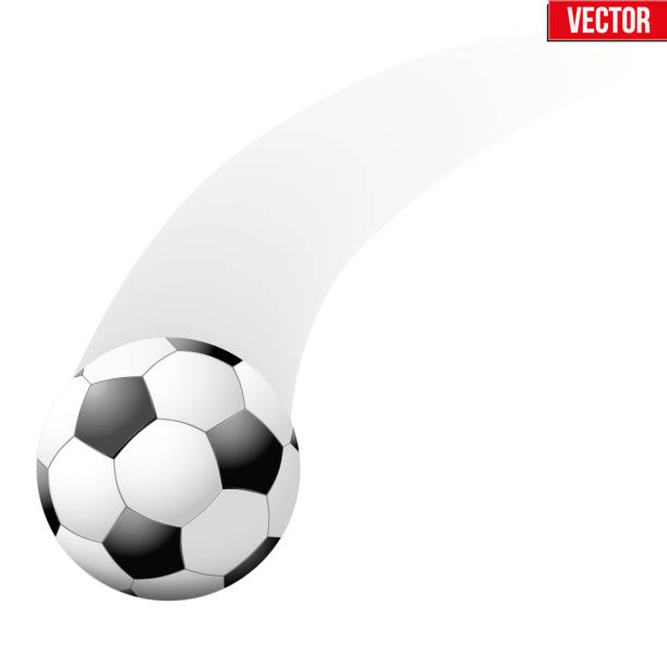 Football soccer ball in motion Football ball in motion. Moving ball. Vector Illustration Isolated on white background. cricket team stock illustrations