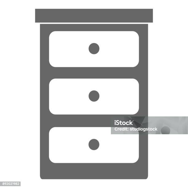 Bedroom Drawer Isolated Icon Stock Illustration - Download Image Now - Apartment, Badge, Bedroom