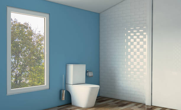 istock Abstract  toilet and bathroom interior for background. 3D rendering. 892028934