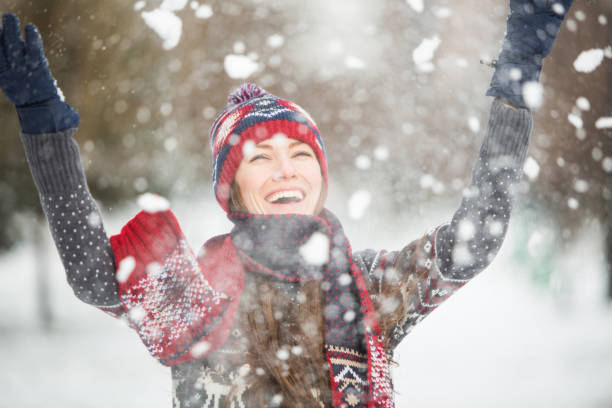 istock Happy winter woman portrait 892036306