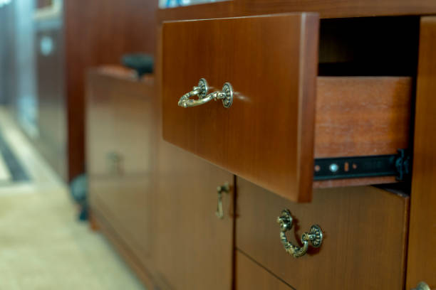 istock drawer of classic wooden closet 892046772