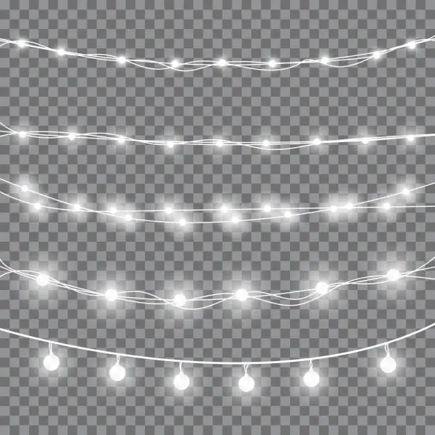 Vector illustration of Christmas white lights