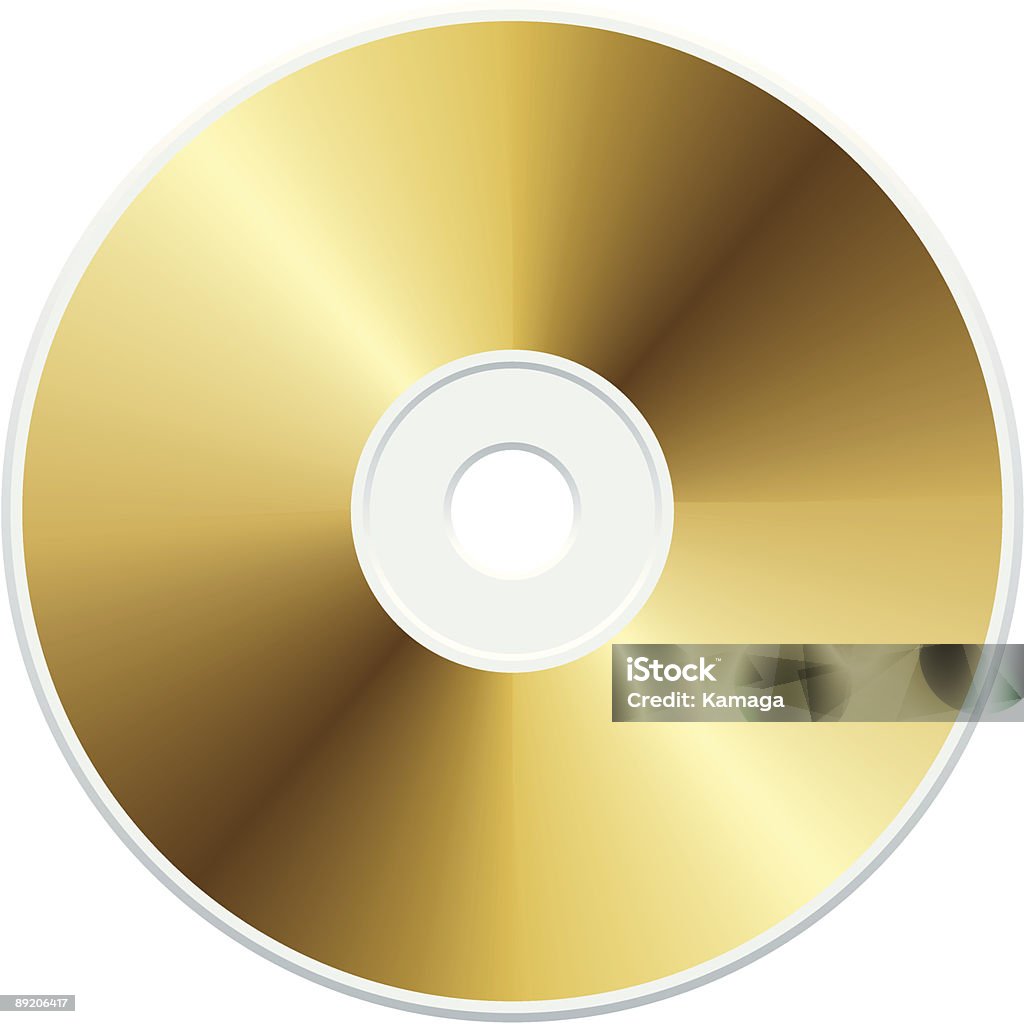 Gold CD Blank gold CD, vector. Colors are easy to change. Compact Disc stock vector