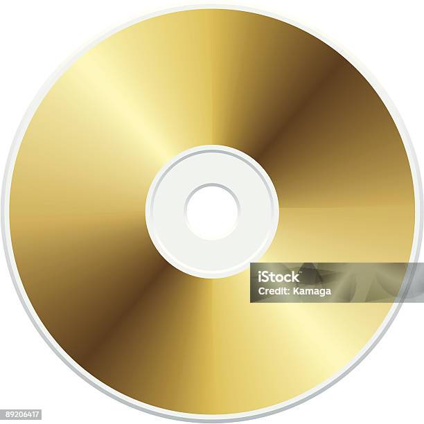 Gold Cd Stock Illustration - Download Image Now - Compact Disc, Gold Colored, CD-ROM