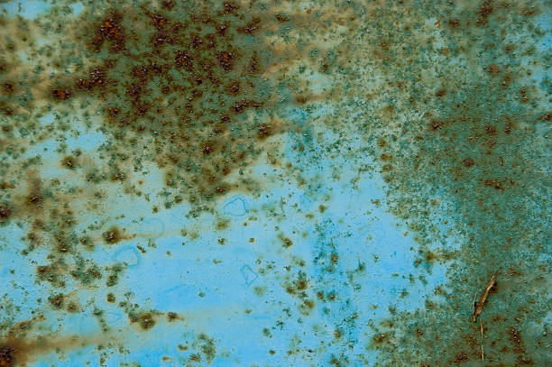 rusty azul claro de metal - foto de acervo