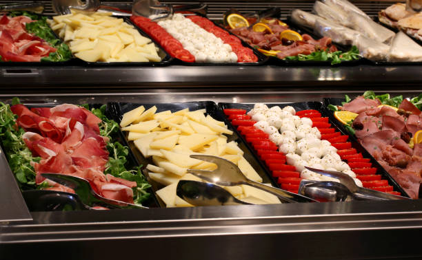 istock bar with tray filled with tomato mozzarella cheeses and vegetabl 892069230
