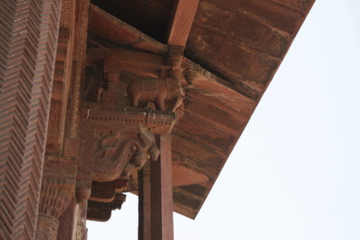 Thanjavur, Tamil Nadu, India - Oct 19 2023: Inscriptions in tamil language on the pillars of Thanjavur Big Temple(also referred as the Thanjai Periya Kovil in tamil language).