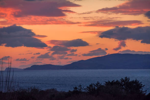 Vivid sunset over the sea at Yeppoon, Queensland, Australia