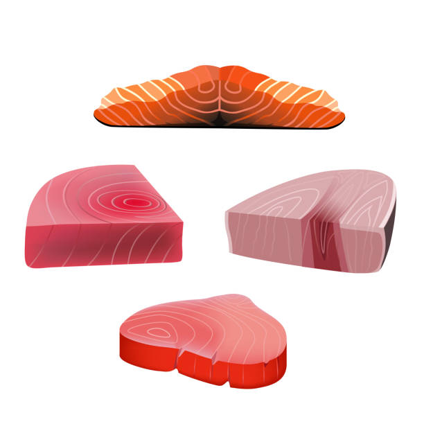 赤魚のスライス - marlin prepared fish sushi raw点のイラスト素材／クリップアート素材／マンガ素材／アイコン素材