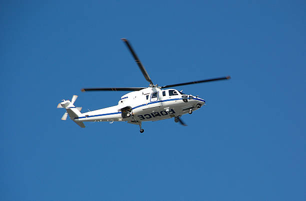 Drone and police helicopter