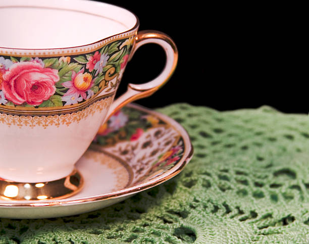 istock Floral Banded Bone China Cup & Saucer 89209189