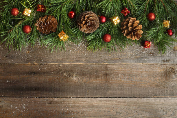 istock Christmas card on wooden background 892095416