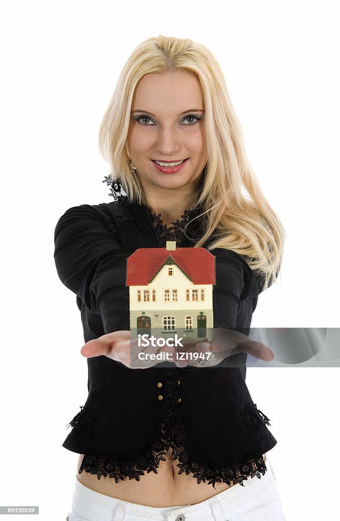 Mulher de Negócios advertises imobiliário - Royalty-free Adulto Foto de stock