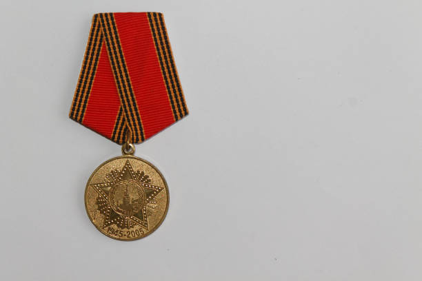 제 2 차 세계 대전 승리의 60 년 소련 메달 - medal bronze medal military star shape 뉴스 사진 이미지