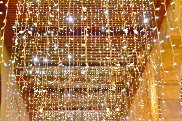 istock Beautiful Christmas decoration made with LED lights hangings. 892125942