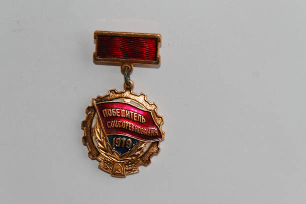 50 년의 승리 제 2 차 세계 대전 소련 메달 - medal bronze medal military star shape 뉴스 사진 이미지