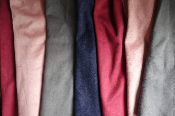 istock Pieces of artificial suede in pink, grey, blue, red 892128728