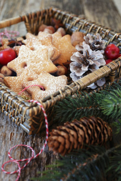 istock Christmas cinnamon cookies in basket 892138206