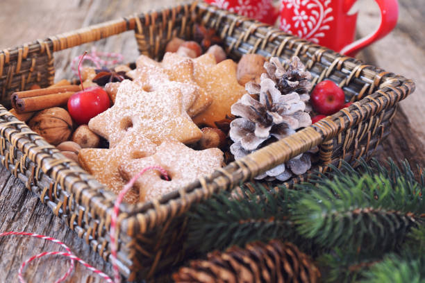 istock Christmas  cookies in basket 892139328