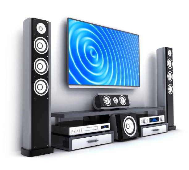 istock Modern TV and sound system isolated 892153612