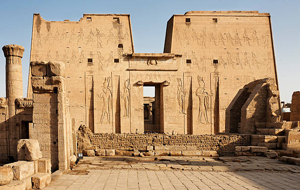 Horus temple Edfu stock photo