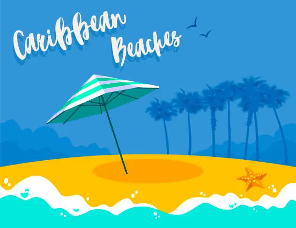 Vector illustration of caribbean beaches