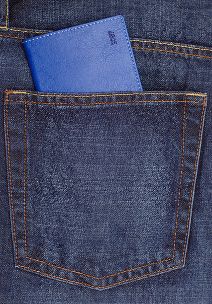 Diary in jeans pocket stock photo