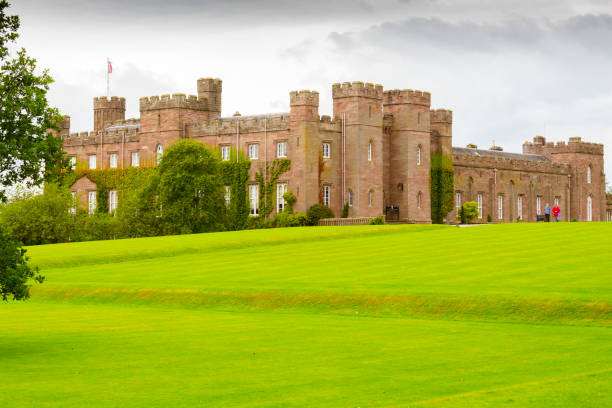 The Culzean Castle was built perched on the Ayrshire cliffs in the late 18th century. The surrounding park includes conifers and beech, the Fountain Court, a sandy coastline, a Swan Pond, formal gardens and fruit-filled glasshouses. Now the castle is owned by the National Trust for Scotland and is open to the public.