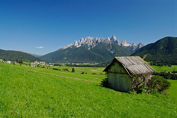 Puster Valley (Dolomites - Italy) View of the Puster Valley and Toblach (Dobbiaco) on a beautiful summer day. santa maria california photos stock pictures, royalty-free photos & images