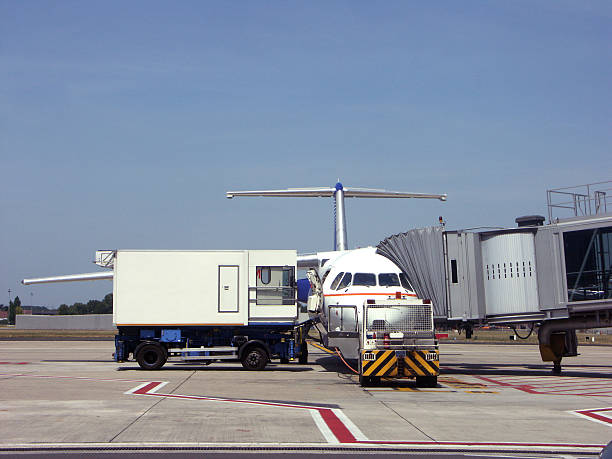 airplane, getting ready stock photo