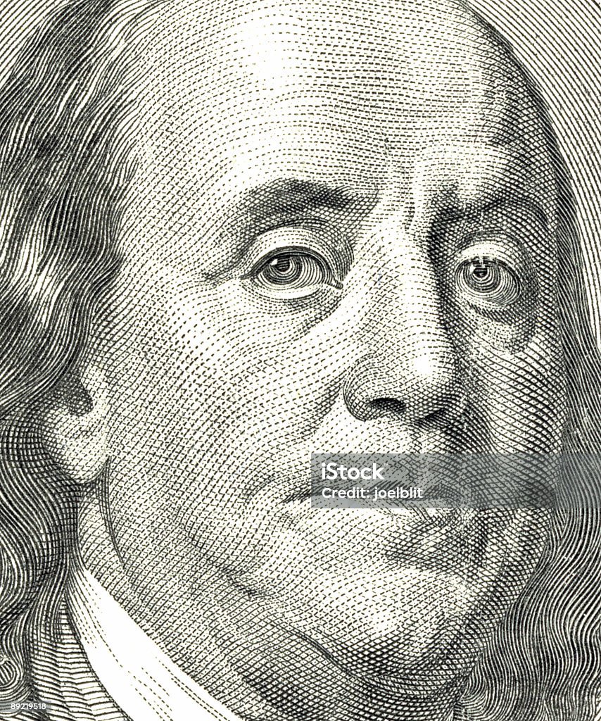 Benjamin Franklin - Lizenzfrei 100-Dollar-Schein Stock-Foto