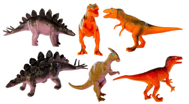 istock Group dinosaur toy plastic  isolated on white background 892195936
