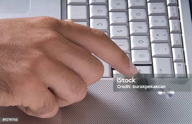 Man Using Laptop Closeup Stock Photo - Download Image Now - 30-34 Years, Adult, Adults Only