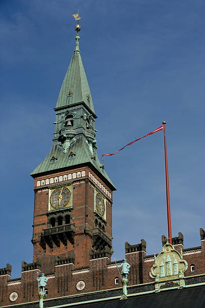 Copenhagen Town Hall Tower stock photo