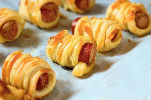 Mini phyllo and sausage rolls