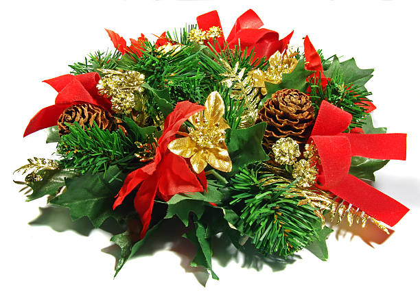 istock Christmas Holiday Wreath with Brightly Colored Ornaments and Pin 89221784