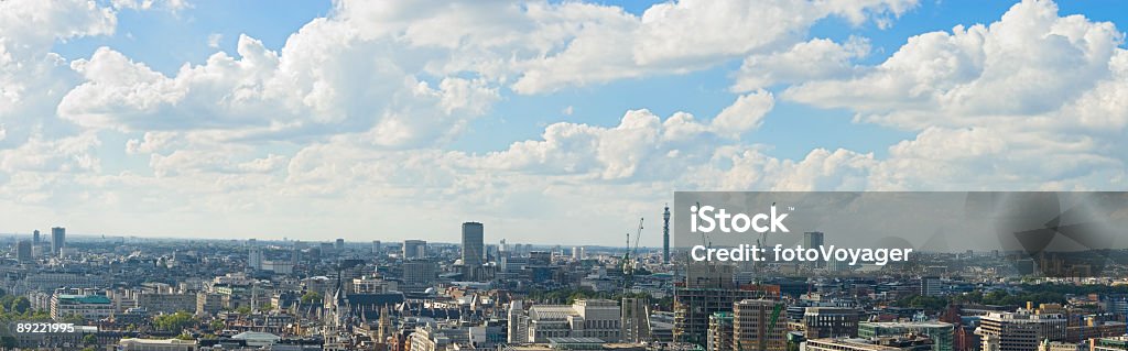 Blue skies, white clouds cityscape  Wembley Stadium Stock Photo