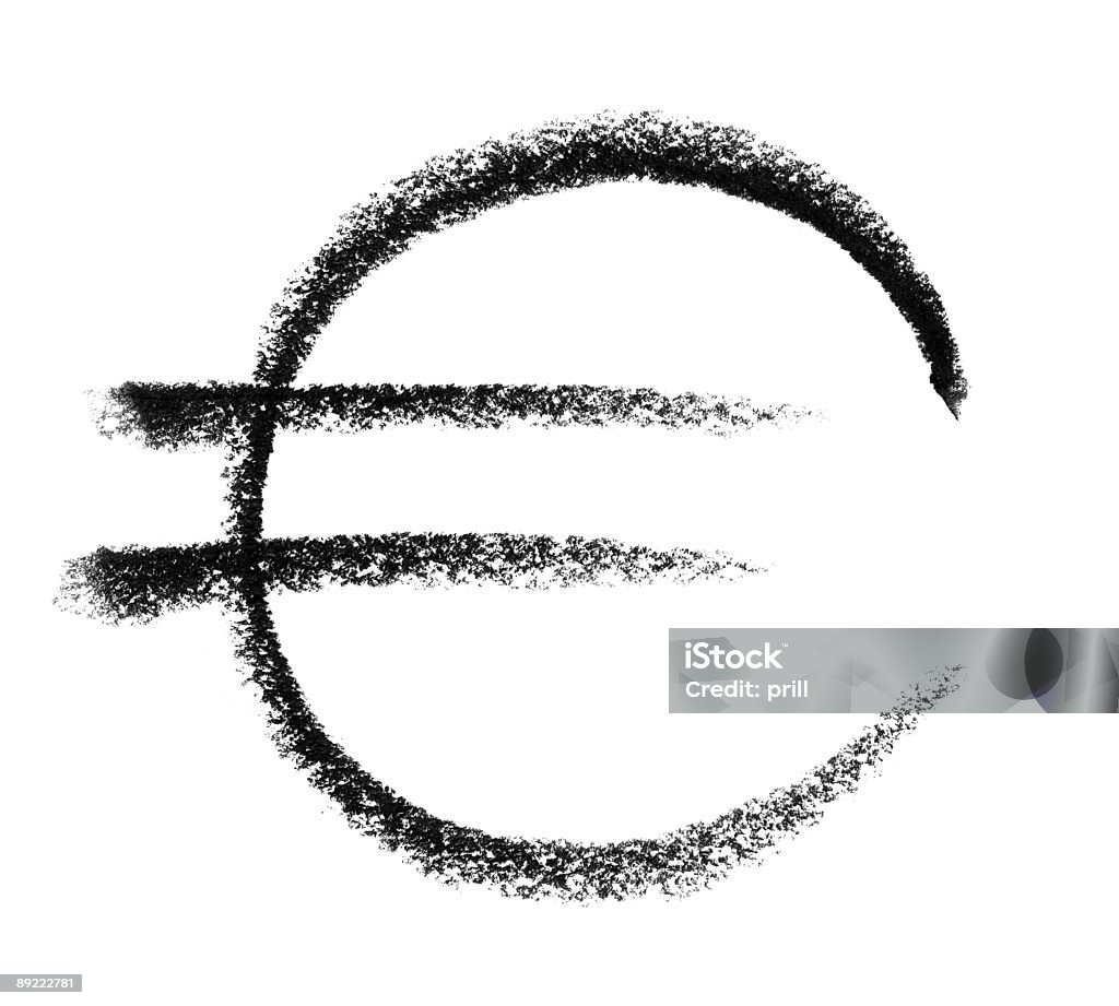 euro symbol sketch crayon painted euro symbol in white back Euro Symbol stock illustration