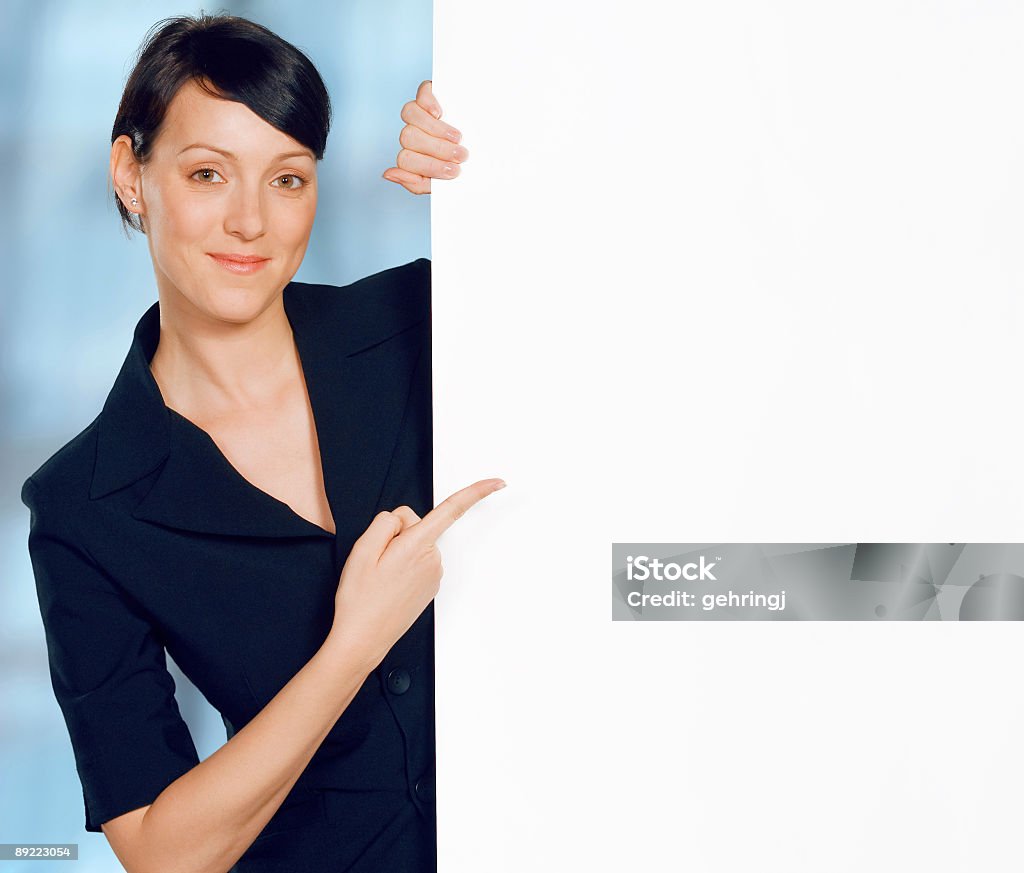 Beautiful businesswoman with blank paper  Adult Stock Photo