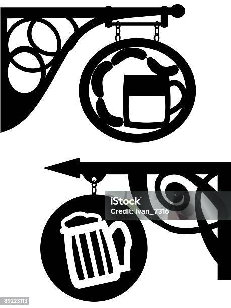 Signboard Антиквариат Street — стоковая векторная графика и другие изображения на тему Антиквариат - Антиквариат, Архитектура, Бар - питейное заведение