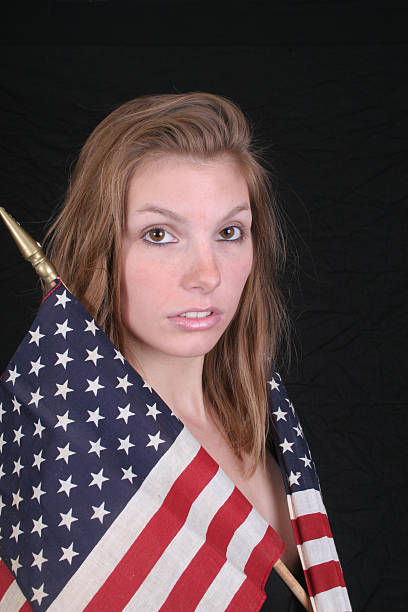 istock Pretty woman and flags 89223727