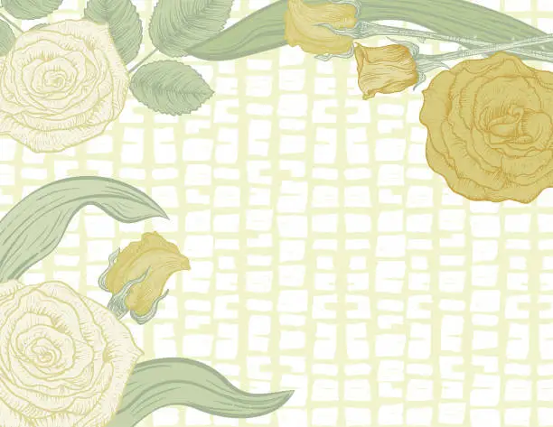 Vector illustration of Botanical Hand Drawn Floral Background