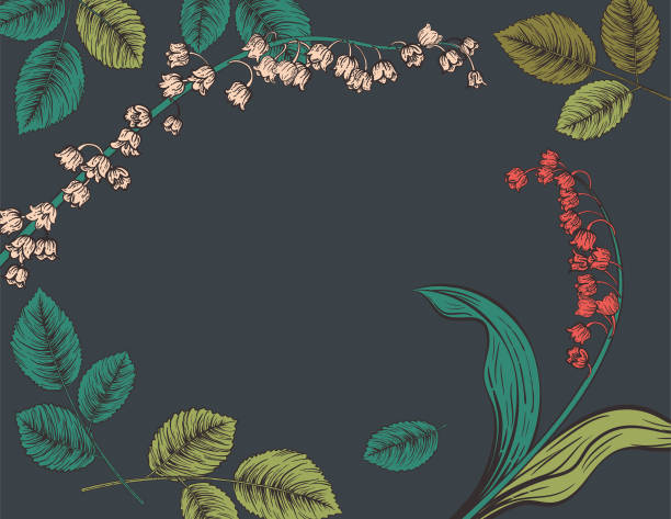 Botanical Hand Drawn Floral Background. Various flowers and leaves.