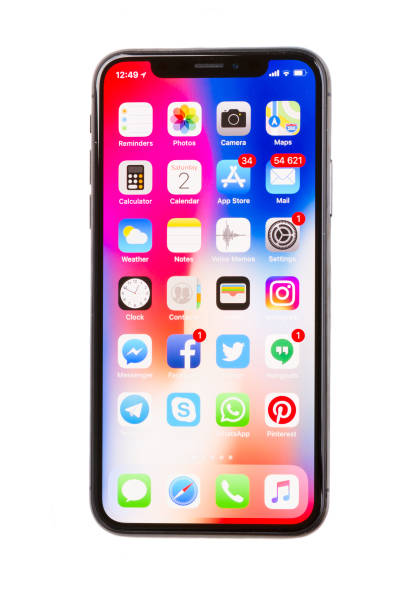 新しい iphone x - store application software iphone mobile phone ストックフォトと画像