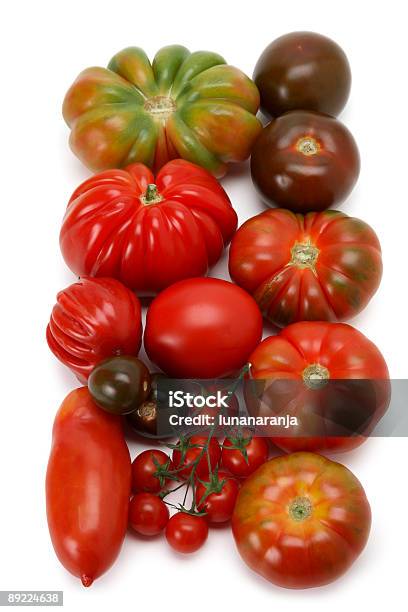 Nineteen Tomatoes Stock Photo - Download Image Now - Antioxidant, Beefsteak Tomato, Black Krim Tomato