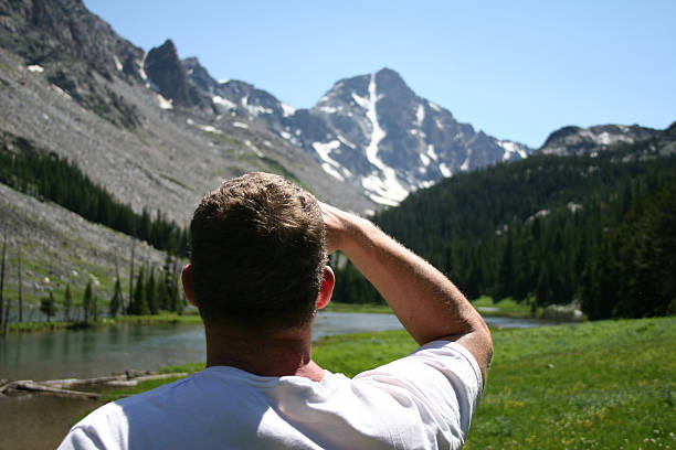 Adventure Ahead - Whitetail Peak, Montana stock photo