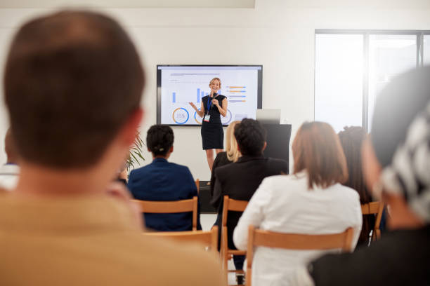istock She's no stranger to delivering business presentations 892252548