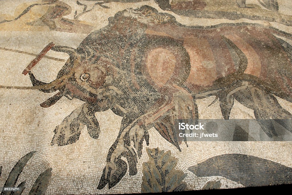 Mosaic in Imperial Villa del Casale Villa imperiale del casale, Piazza Armerina, Sicily Antique Stock Photo