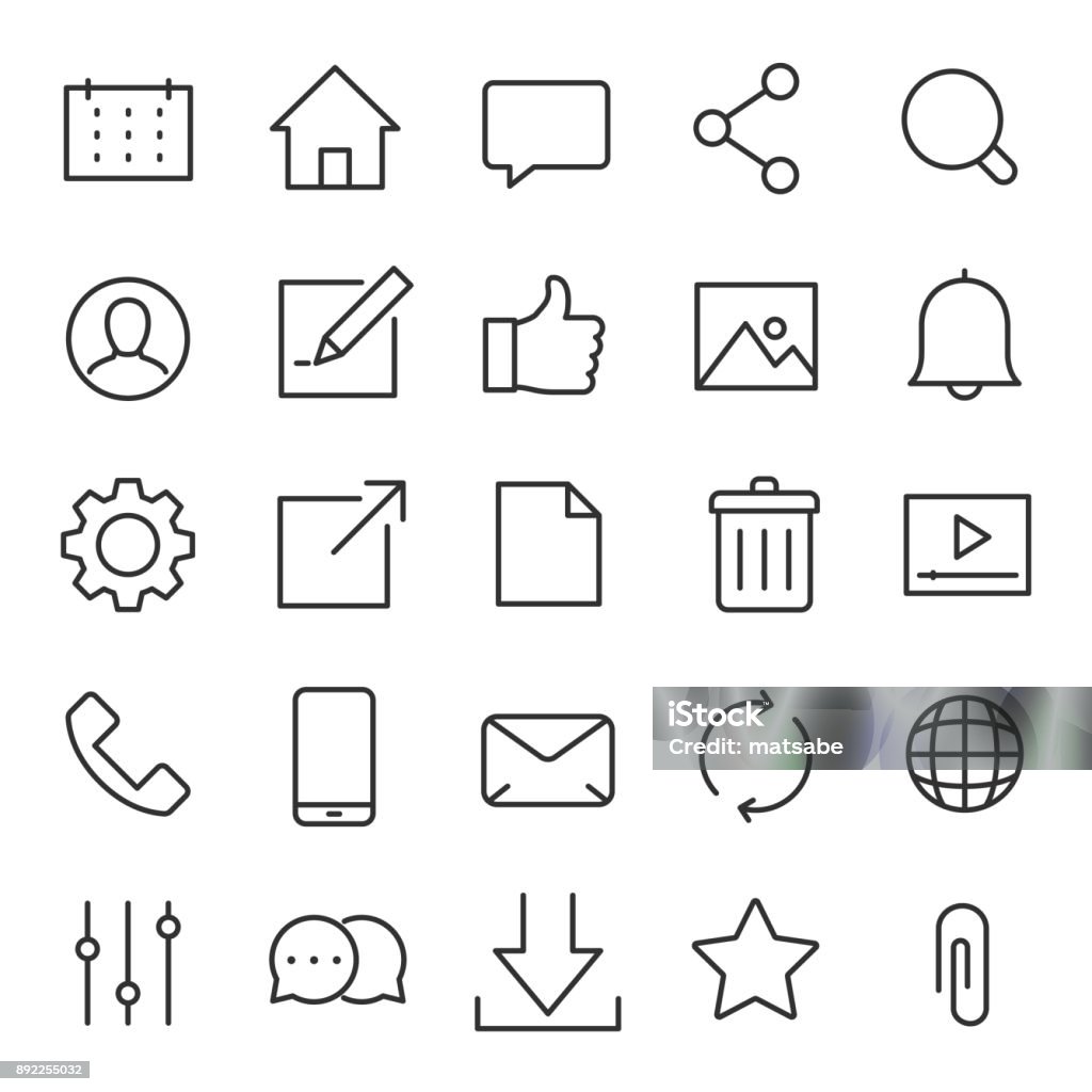 Interface icons for the website and app. Line with Editable stroke Interface icons for the website and app. Vector linear icon. Line with Editable stroke Icon Symbol stock vector