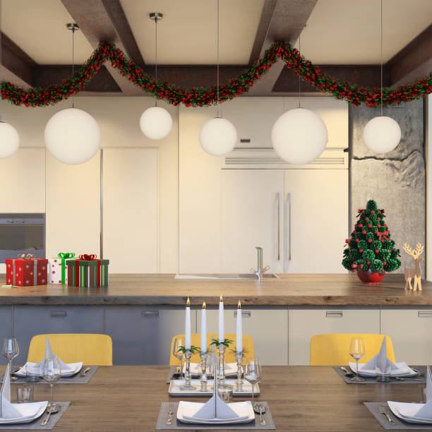 istock Christmas theme decorated apartment interior 892258458